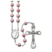 6mm Pink Lava Bead Rosary