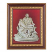 11 1/2" x 13 1/2" Cherry Frame with Gold Trim with an 8" x 10" The Pieta Print
