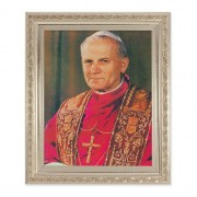 10" x 12" Ornate Silver Frame with a Pope John Paul II Print