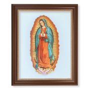13 1/2" x 16 9/16" Walnut Finished Frame with 11" x 14" Our Lady of Guadalupe Textured Art