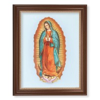 13 1/2" x 16 9/16" Walnut Finished Frame with 11" x 14" Our Lady of Guadalupe Textured Art