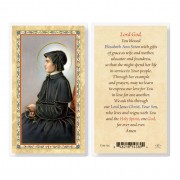25pk - Prayer To Saint Elizabeth Seton   Gold Stamped Laminated Holy Card  Pk 25