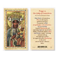 25pk - Pryr To Our Lady Of Czestochowa Gold Stamped Laminated Holy Card  Pk 25