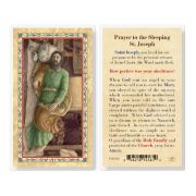 Sleeping St. Joseph Laminated Holy Card. Inc. of 25