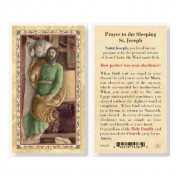25pk - Sleeping Saint Joseph  Gold Stamped Laminated Holy Card  Pk 25