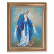 13 1/2" x 16 9/16" Gold Leaf Antique Finished Frame with 11" x 14" Our Lady of Grace Textured Art