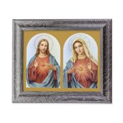 10 1/2" x 12 1/2" Grey Oak Finish Frame with an 8" x 10" The Sacred Hearts Print