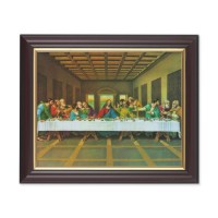 10" x 12" Walnut Frame with Gold Inside Lip and a 8" x 10" The Last Supper Print
