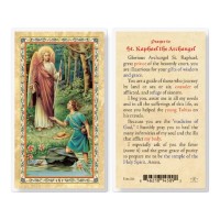 25pk - Prayer To Saint Raphael  Gold Stamped Laminated Holy Card  Pk 25