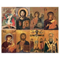Aurora Icon Assorted Eight-Up Micro Perforated Bulk Prayer-Cards  - 125 sheets (1000 total cards)