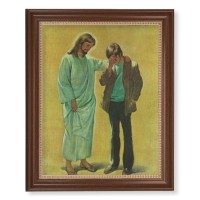 13 1/2" x 16 9/16" Walnut Finished Frame with 11" x 14" Desoto: The Pardoning Textured Art