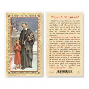 25pk - Prayer To Saint Vincent De Paul  Gold Stamped Laminated Holy Card  Pk 25