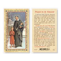 25pk - Prayer To Saint Vincent De Paul  Gold Stamped Laminated Holy Card  Pk 25
