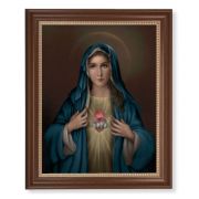 13 1/2" x 16 9/16" Walnut Finished Frame with 11" x 14" Immaculate Heart of Mary Textured Art