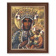 13 1/2" x 16 9/16" Walnut Finished Frame with 11" x 14" Our Lady of Czestochowa Textured Art