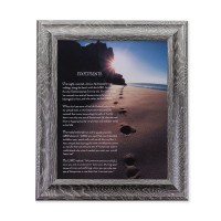 10 1/2" x 12 1/2" Grey Oak Finish Frame with an 8" x 10" Footprints Print