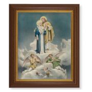 10 1/2" x 12 1/2" Walnut Finish Beveled Frame with 8" x 10" Jesus and Mary Textured Art