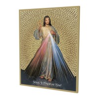 8" x 10" Gold Foil Mosaic Plaque of Divine Mercy. 8" x 10" Gold Foil Mosaic Plaque of Divine Mercy.