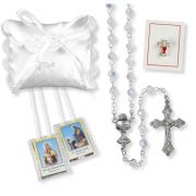 5mm Crystal Bead Rosary Girls First Communion Set