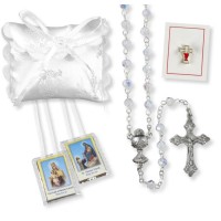 5mm Crystal Bead Rosary Girls First Communion Set