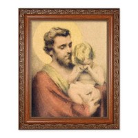 10" x 12" Ornate Wood Frame with an 8" x 10" Chambers: St. Joseph with Crying Jesus Print