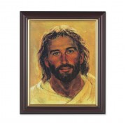 10" x 12" Walnut Frame with Gold Inside Lip and a 8" x 10" Hook: Head of Christ Print