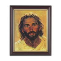 10" x 12" Walnut Frame with Gold Inside Lip and a 8" x 10" Hook: Head of Christ Print