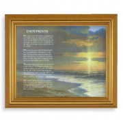 10" x 12" Gold Leaf Finish Beveled Frame with 8" x 10" FootprintsTextured Art