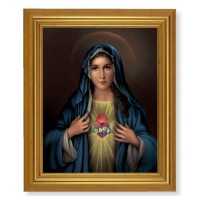 10" x 12" Gold Leaf Finish Beveled Frame with 8" x 10" Immaculate Heart of Mary Textured Art 10" x 12" Gold Leaf Finish Beveled Frame with 8" x 10" Immaculate Heart of Mary Textured Art
