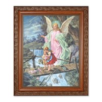 10" x 12" Ornate Wood Frame with an 8" x 10" Guardian Angel Print