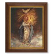 10 1/2" x 12 1/2" Walnut Finish Beveled Frame with 8" x 10" Mary with Monstrance Textured Art