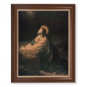 13 1/2" x 16 9/16" Walnut Finished Frame with 11" x 14" Hoffman: Getsemane Textured Art