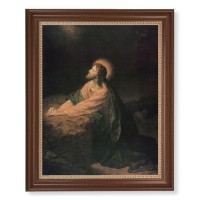 13 1/2" x 16 9/16" Walnut Finished Frame with 11" x 14" Hoffman: Getsemane Textured Art