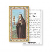 Prayer to Saint Clare Holy Prayer Card - (Pack of 100)