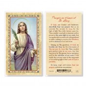 25pk - Prayer In Honor Of Saint Lucy Gold Stamped Laminated Holy Card  Pk 25