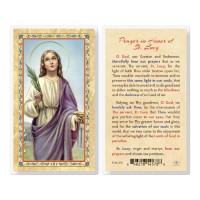 25pk - Prayer In Honor Of Saint Lucy Gold Stamped Laminated Holy Card  Pk 25