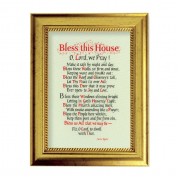 6 3/4" X 8 3/4" Gold Leaf Finish Frame with 5" X 7" Bless This House Textured Art