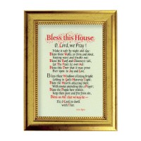 6 3/4" X 8 3/4" Gold Leaf Finish Frame with 5" X 7" Bless This House Textured Art