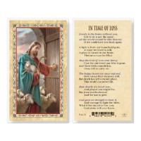 25pk - In Time Of Loss  Good Shepherd  Gold Stamped Laminated Holy Card  Pk 25