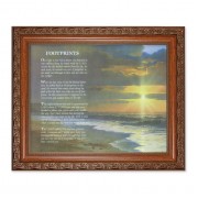 10" x 12" Ornate Wood Frame with an 8" x 10" Footprints Print