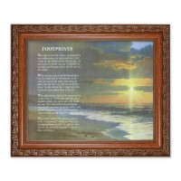 10" x 12" Ornate Wood Frame with an 8" x 10" Footprints Print