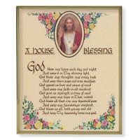 8" x 10" Gold Plaque Frame with a House Blessing Print