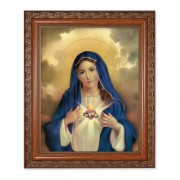 10" x 12" Ornate Wood Frame with an 8" x 10" Immaculate Heart of Mary Print