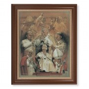 13 1/2" x 16 9/16" Walnut Finished Frame with 11" x 14" Saint John Paul II Collage Textured Art
