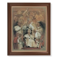 13 1/2" x 16 9/16" Walnut Finished Frame with 11" x 14" Saint John Paul II Collage Textured Art