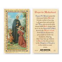 25pk - Saint Gerard - Motherhood Prayer Gold Stamped Laminated Holy Card  Pk 25