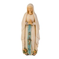 4" Cold Cast Resin Hand Painted Statue of Our Lady of Lourdes in a Deluxe Window Box