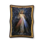 4" x 5" Divine Mercy Spanish Wood Rectangular Plaques Gift Boxed