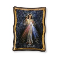 4" x 5" Divine Mercy Spanish Wood Rectangular Plaques Gift Boxed