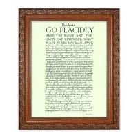 10" x 12" Ornate Wood Frame with an 8" x 10" Go Placidly Print